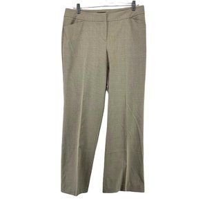 Alfani Women's Size 10 Short Beige Plaid Dress Pants Slacks Mid Rise 33x29.5